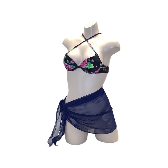 Zuliana Size Small Dark Blue Mesh Sarong Made in USA. New With Tags - Picture 2 of 3